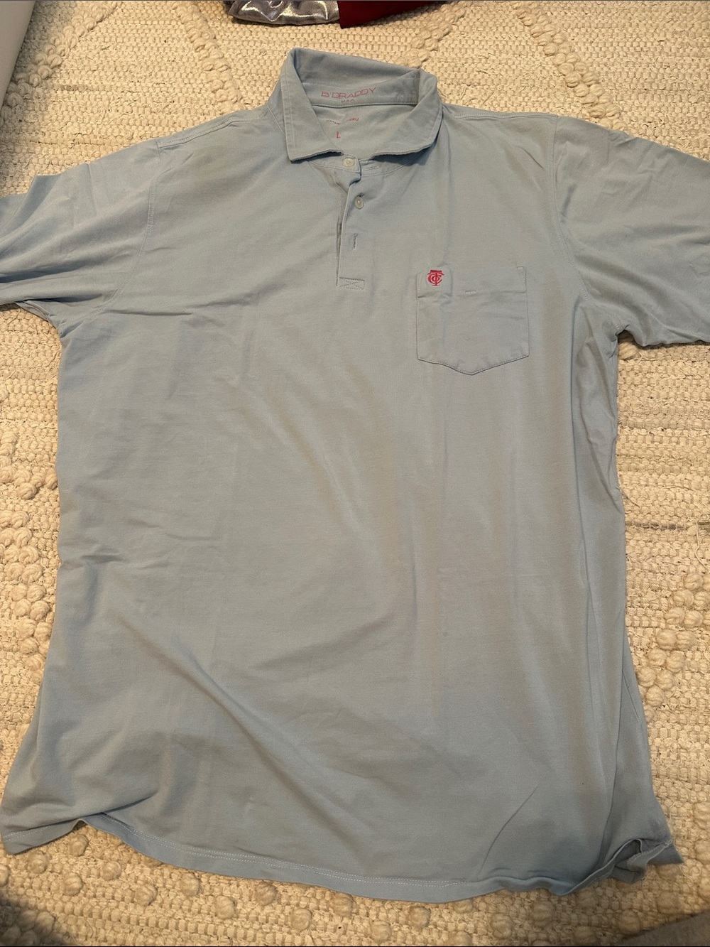 Light Blue Men's Polo with Chest Pocket by Unknown Brand